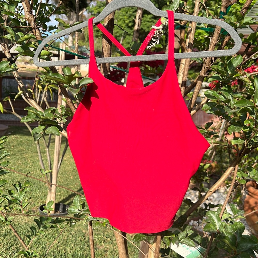 Red workout top